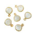 9x9mm Vermeil Bezeled White Moonstone Heart Pendant 1 piece - Beadsofcambay.com