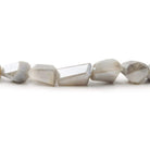 9x9x8-13x8x7mm White & Grey Moonstone faceted nugget beads 12.5 inch 29 pieces - Beadsofcambay.com