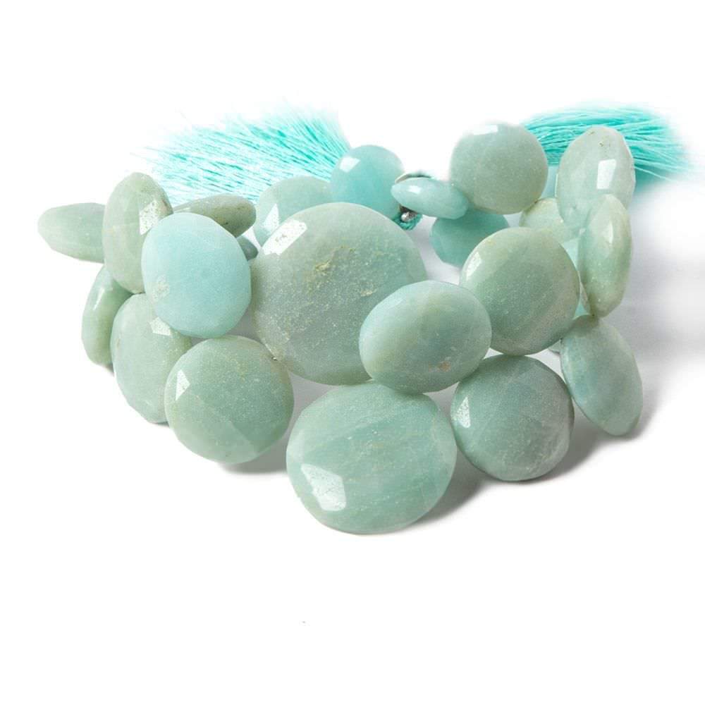 Amazonite Beads Top Drill Faceted Coin - Beadsofcambay.com