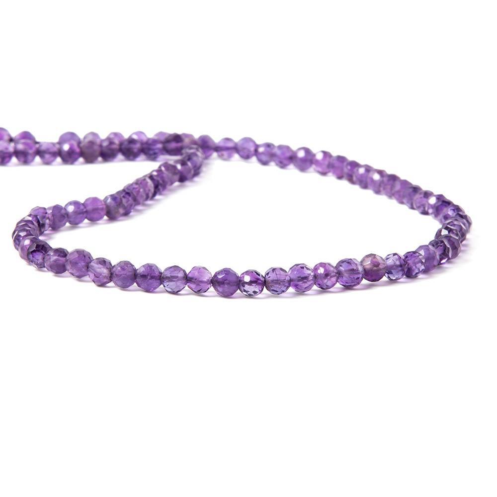 Amethyst Faceted Round 3.5-4mm 14 inch 97 beads - Beadsofcambay.com
