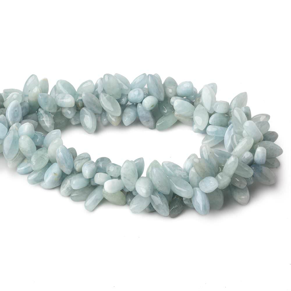Aquamarine top drilled plain marquise beads 16 inch 86 pieces A - Beadsofcambay.com