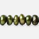 Asparagus Green Center Drill Keshi Freshwater Pearl - Beadsofcambay.com