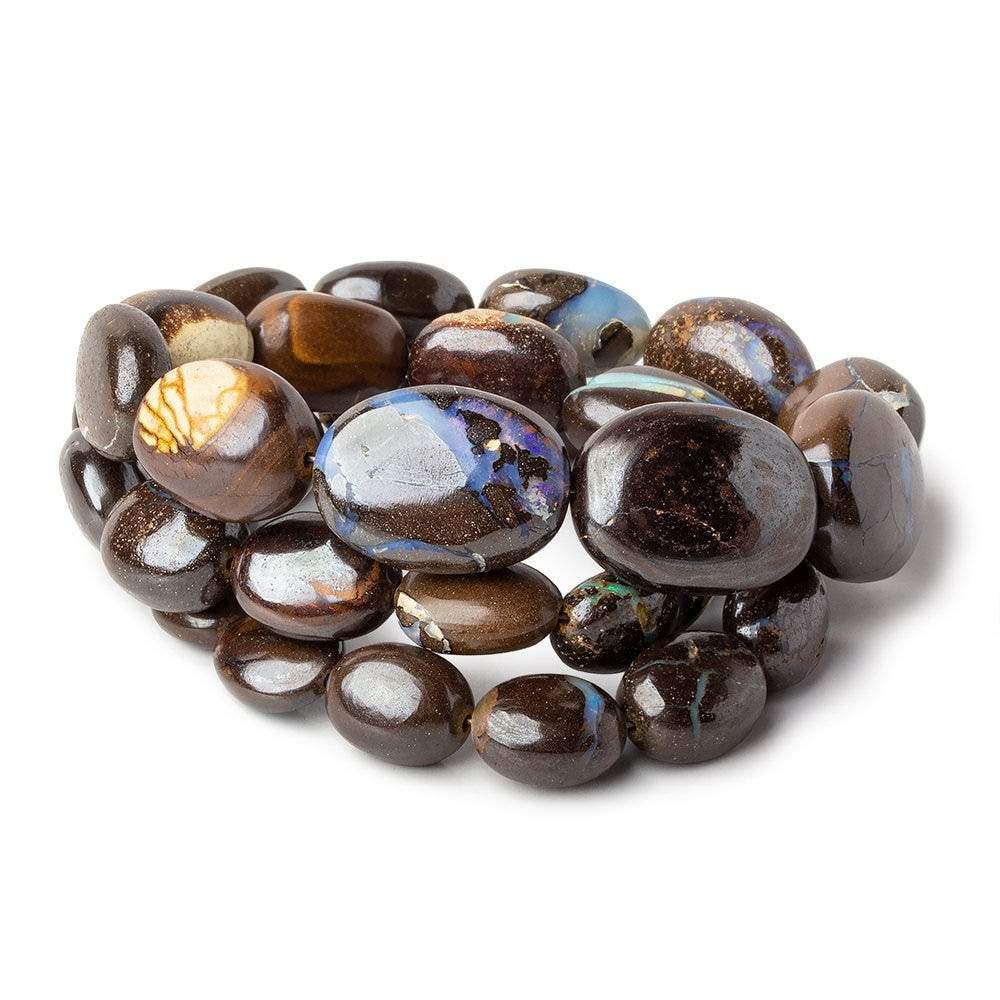 Australian Boulder Opal plain nuggets 17.5 inch 34 beads 8x6x4-19x14x8mm A - Beadsofcambay.com