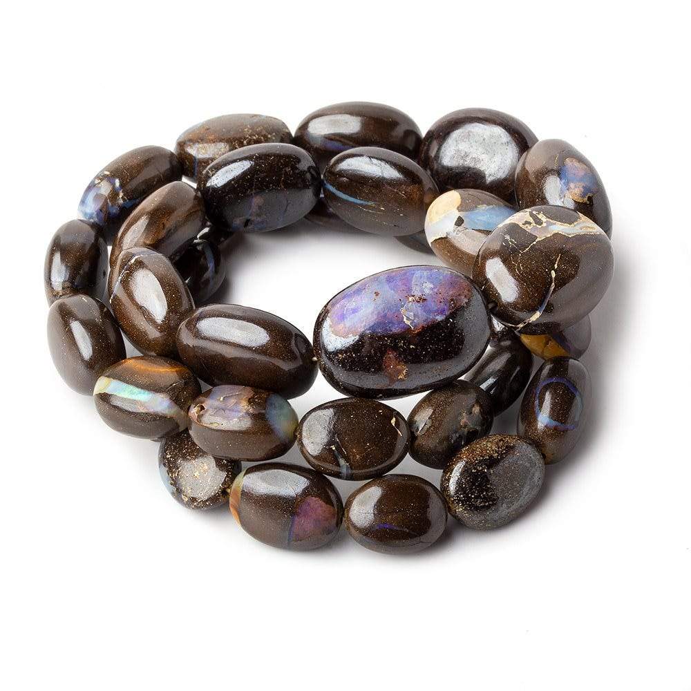 Australian Boulder Opal plain nuggets 18 inch 35 beads 9x6x4-19x14x9mm AA - Beadsofcambay.com