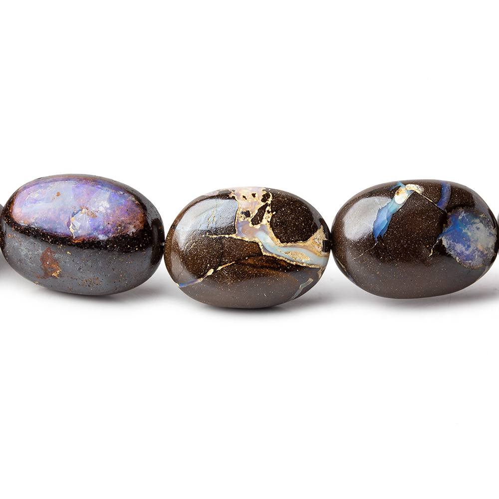 Australian Boulder Opal plain nuggets 18 inch 35 beads 9x6x4-19x14x9mm AA - Beadsofcambay.com