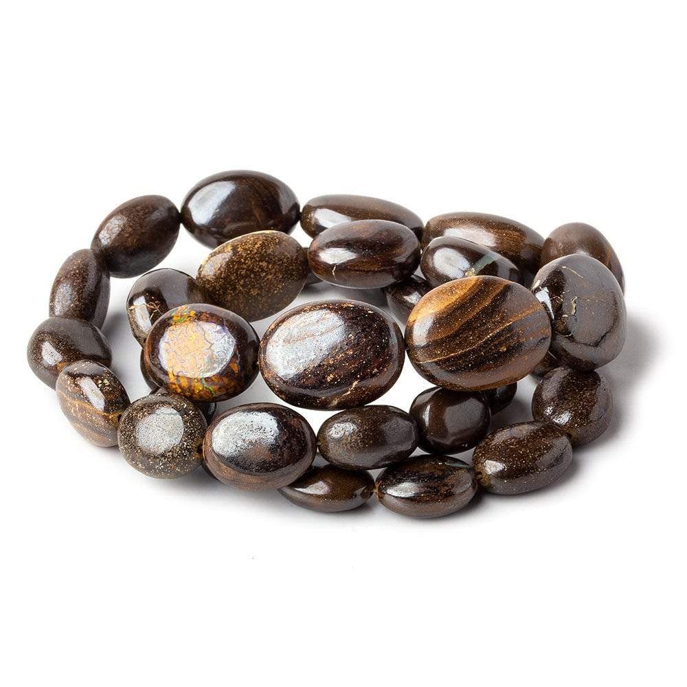 Australian Boulder Opal plain nuggets 18 inch 35 beads 9x7x5-17x14x7mm A - Beadsofcambay.com