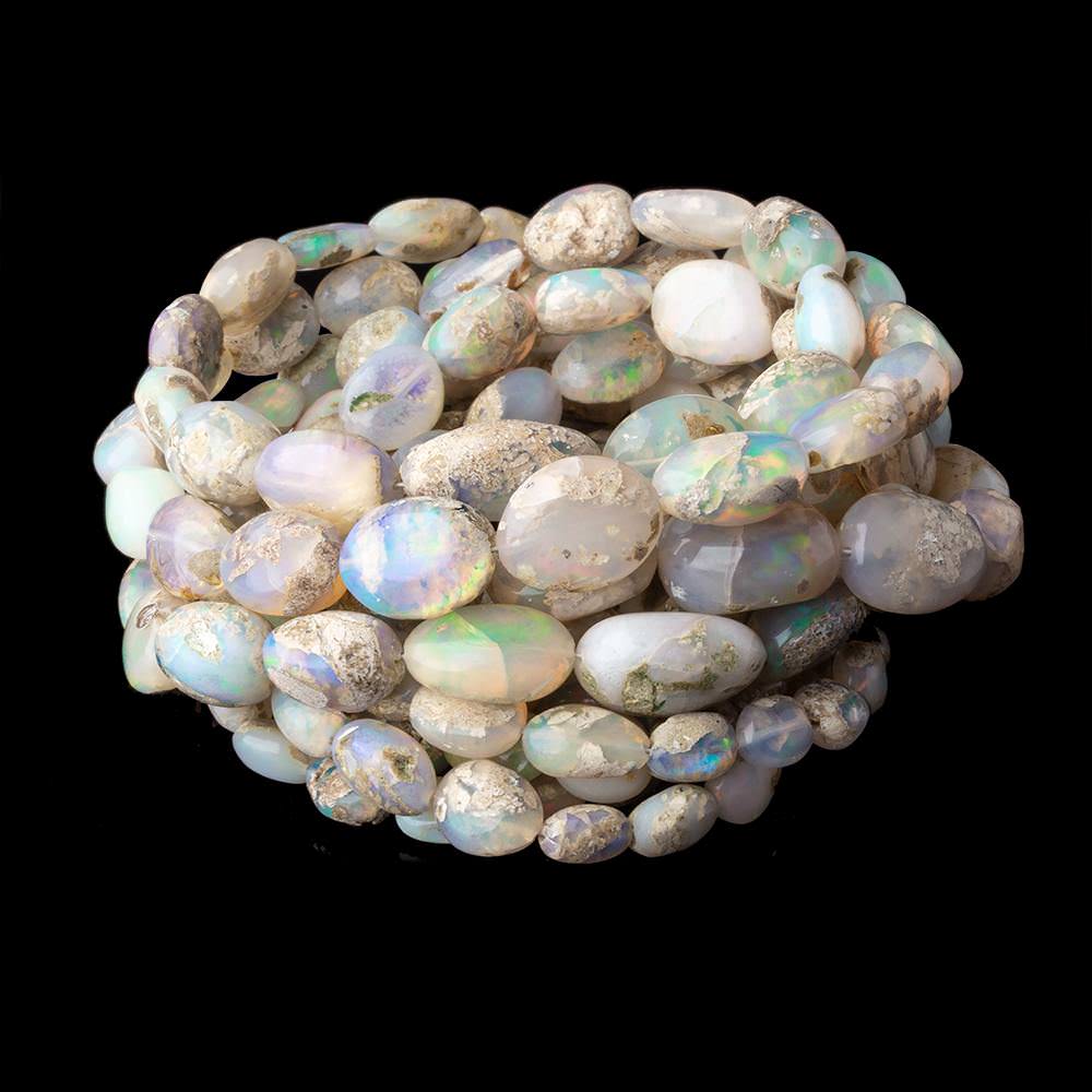 Australian Boulder Opal plain nuggets 18 inch 48 beads 6x5x3-13x10x7mm - Beadsofcambay.com