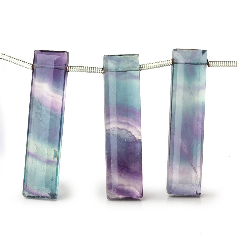Banded Fluorite emerald cut rectangle bars 14 beads 7 inch 28x7x5mm average AAA - Beadsofcambay.com