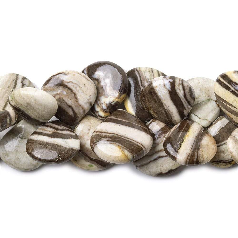 Banded Jasper Plain Heart Beads - Beadsofcambay.com