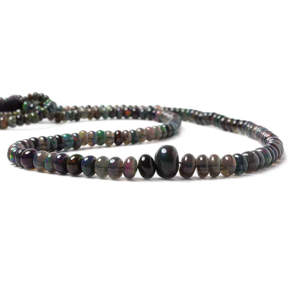 Blue Ethiopian Opal Plain Rondelle Beads - Beadsofcambay.com