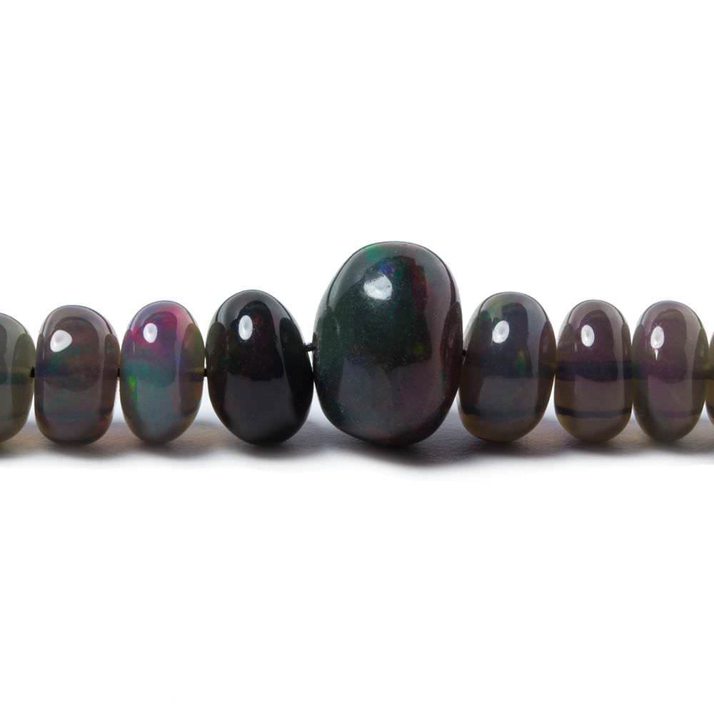 Blue Ethiopian Opal Plain Rondelle Beads - Beadsofcambay.com