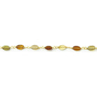 Brown and Green Tourmaline oval Vermeil Chain by the foot - Beadsofcambay.com