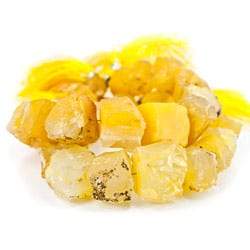 Buttercup Yellow Agate Beads Hammer Faceted Cube, Set of 2 - Beadsofcambay.com