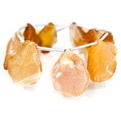 Butternut Agate Beads Hammer Faceted Pear - Beadsofcambay.com