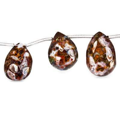 Canadian River Plum Agate Plain Pears - Beadsofcambay.com