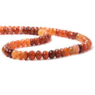 Carnelian Faceted Rondelles Beads, 15.75 inch, 6-8mm diameter, 78 pieces - Beadsofcambay.com