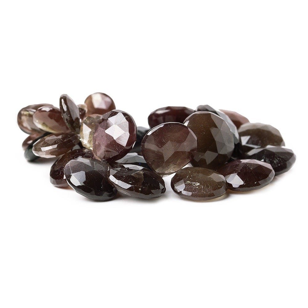 Cat's Eye Scapolite Faceted Heart Briolette Beads, 7 inch, 9x9x4-18x18x8mm, 39 pieces - Beadsofcambay.com