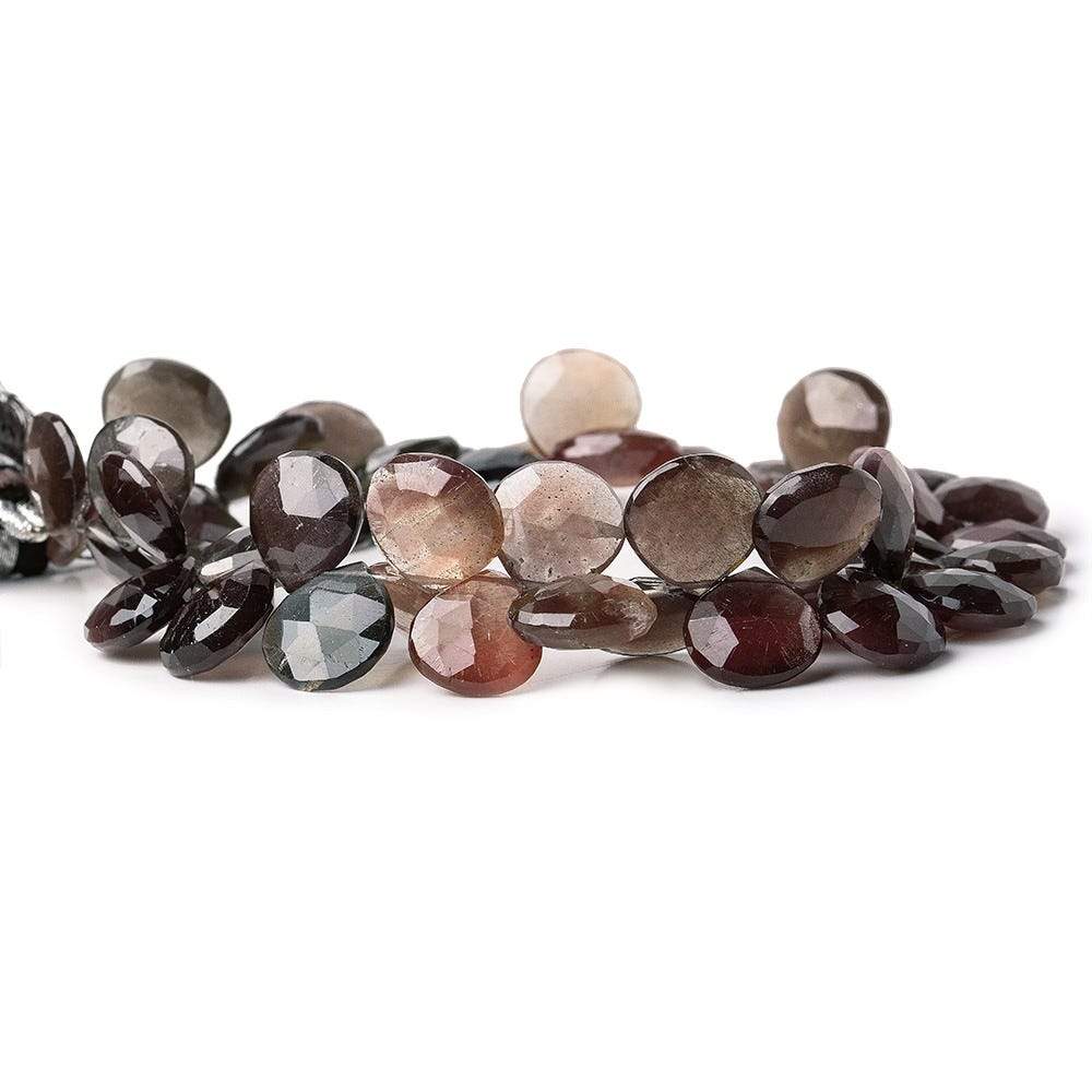 Cat's Eye Scapolite Faceted Heart Briolette Beads, 8 inch, 11x11x5-12x12x5mm, 48 pieces - Beadsofcambay.com