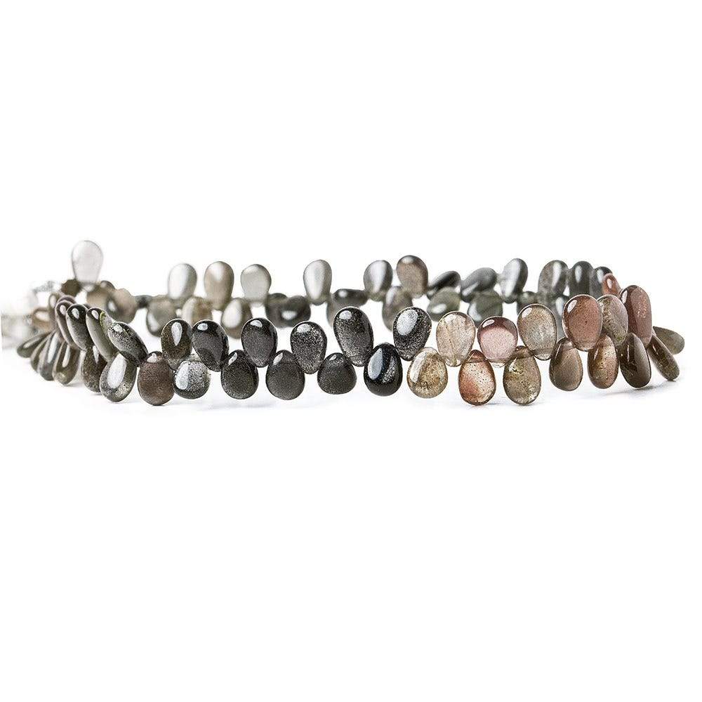 Cat's Eye Scapolite Plain Pear Beads, 7.5 inch, 6x4mm average, 67 pieces - Beadsofcambay.com