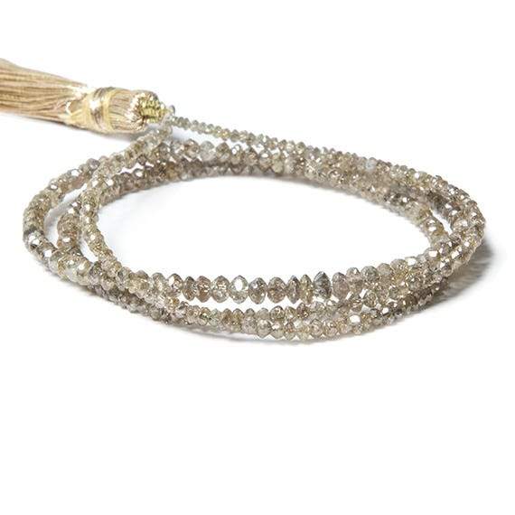 Champagne Diamond Beads Faceted Rondelle - Beadsofcambay.com
