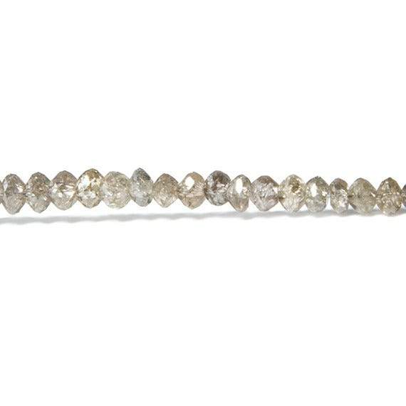 Champagne Diamond Beads Faceted Rondelle - Beadsofcambay.com