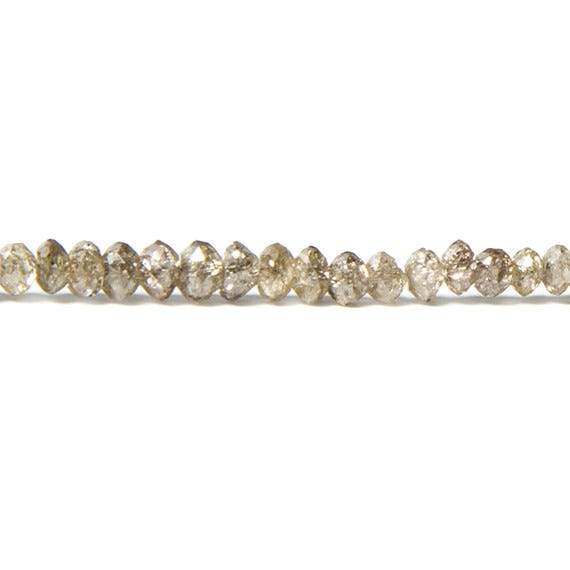 Champagne Diamond Beads Faceted Rondelle - Beadsofcambay.com