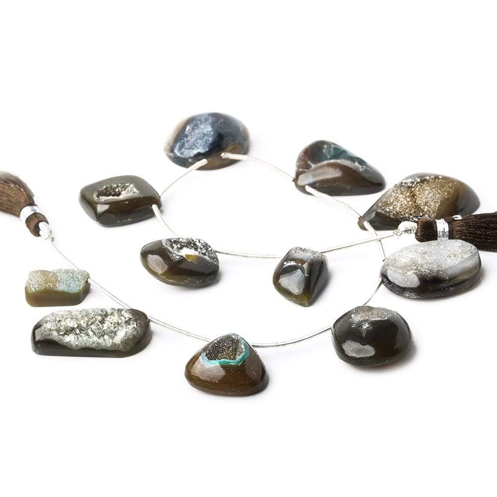 Chocolate Brown Plain Agate Drusy Beads - Beadsofcambay.com
