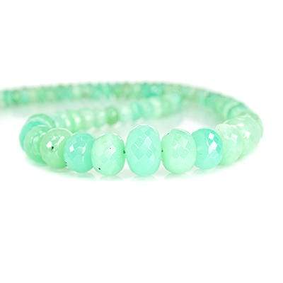 Chrysoprase Faceted Rondelle Beads, AAA Grade - Beadsofcambay.com