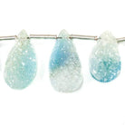 Cornflower Blue Drusy Pear Bead Strand - Beadsofcambay.com