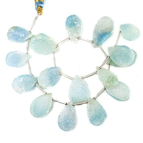 Cornflower Blue Drusy Pear Bead Strand - Beadsofcambay.com
