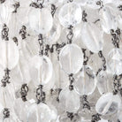 Crystal Quartz faceted oval Black Gold plated Chain by the foot - Beadsofcambay.com