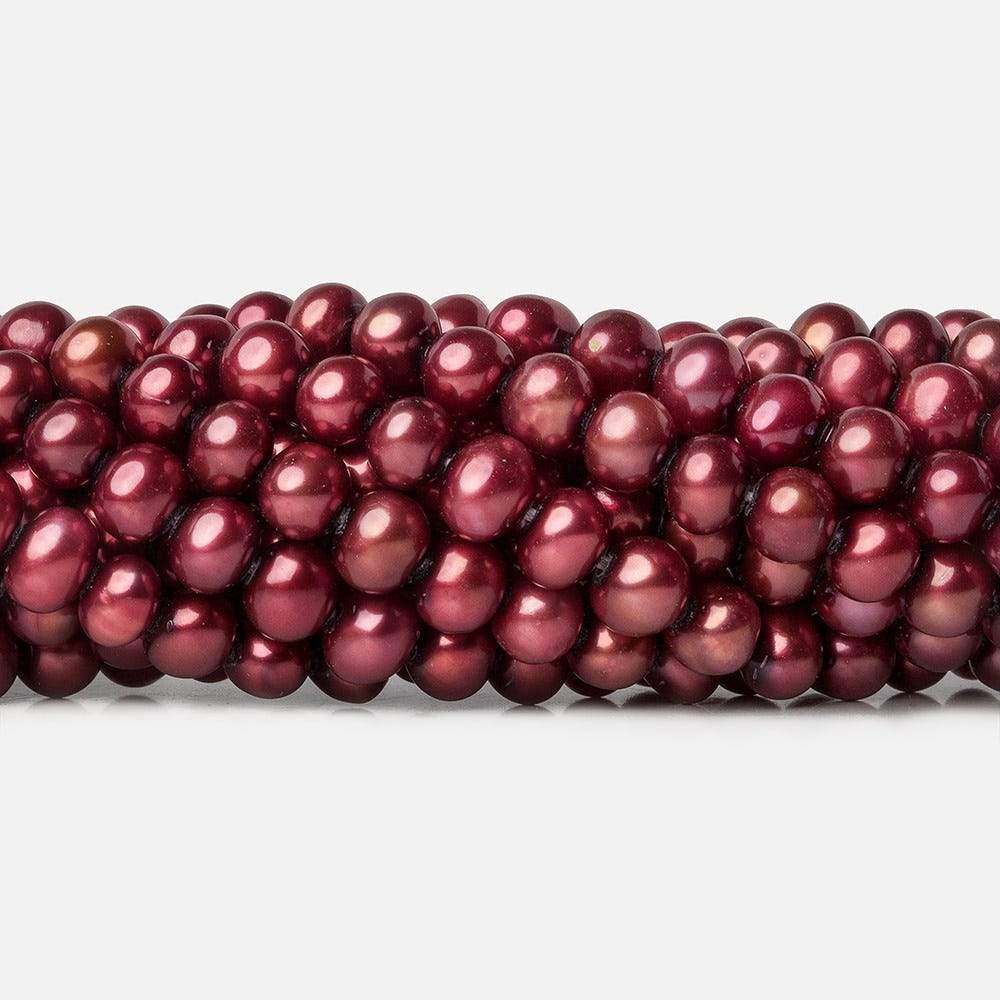 Dark Raspberry Off Round Freshwater Pearl - Beadsofcambay.com