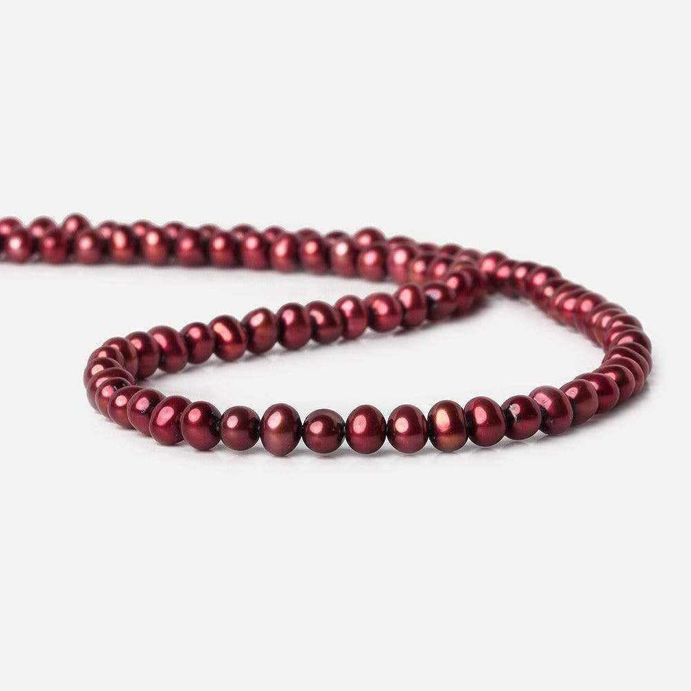 Dark Raspberry Off Round Freshwater Pearl - Beadsofcambay.com