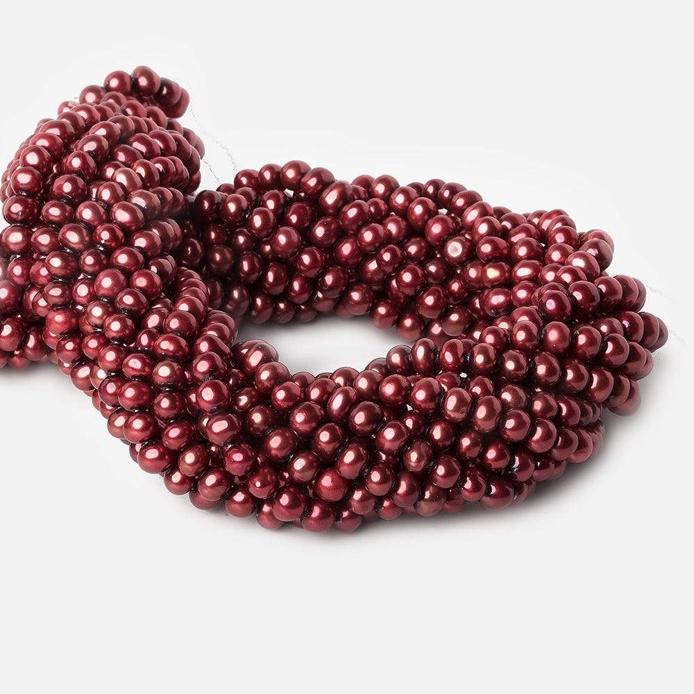 Dark Raspberry Off Round Freshwater Pearl - Beadsofcambay.com