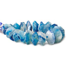 Dark Sky & Water Blue Agate Beads Hammer Faceted Disc - Beadsofcambay.com