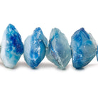 Dark Sky & Water Blue Agate Beads Hammer Faceted Disc - Beadsofcambay.com