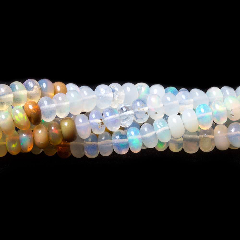 Ethiopian Opal Beads Plain Rondelle, AA Grade - Beadsofcambay.com