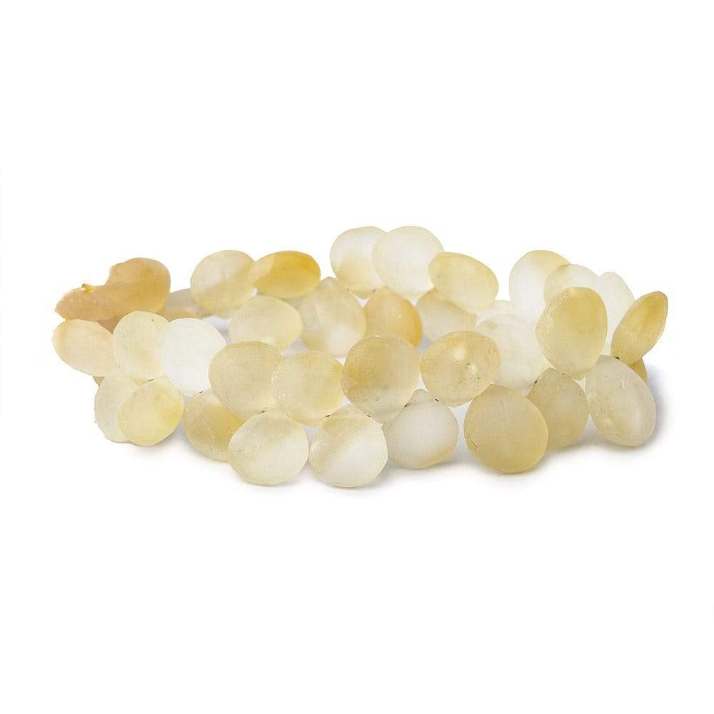 Frosted Citrine Plain Heart - Beadsofcambay.com