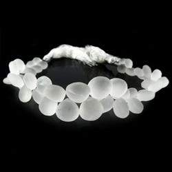 Frosted Crystal Quartz Plain Heart - Beadsofcambay.com