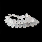 8x6-16x11mm Frosted Crystal Quartz Plain Pear Beads 8 inch 55 pieces - Beadsofcambay.com