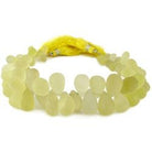 Frosted Lemon Quartz Plain Tear Drop - Beadsofcambay.com