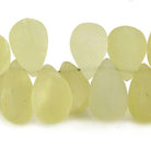 Frosted Lemon Quartz Plain Tear Drop - Beadsofcambay.com