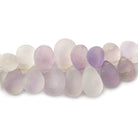 Frosted Pink Amethyst Plain Pear - Beadsofcambay.com