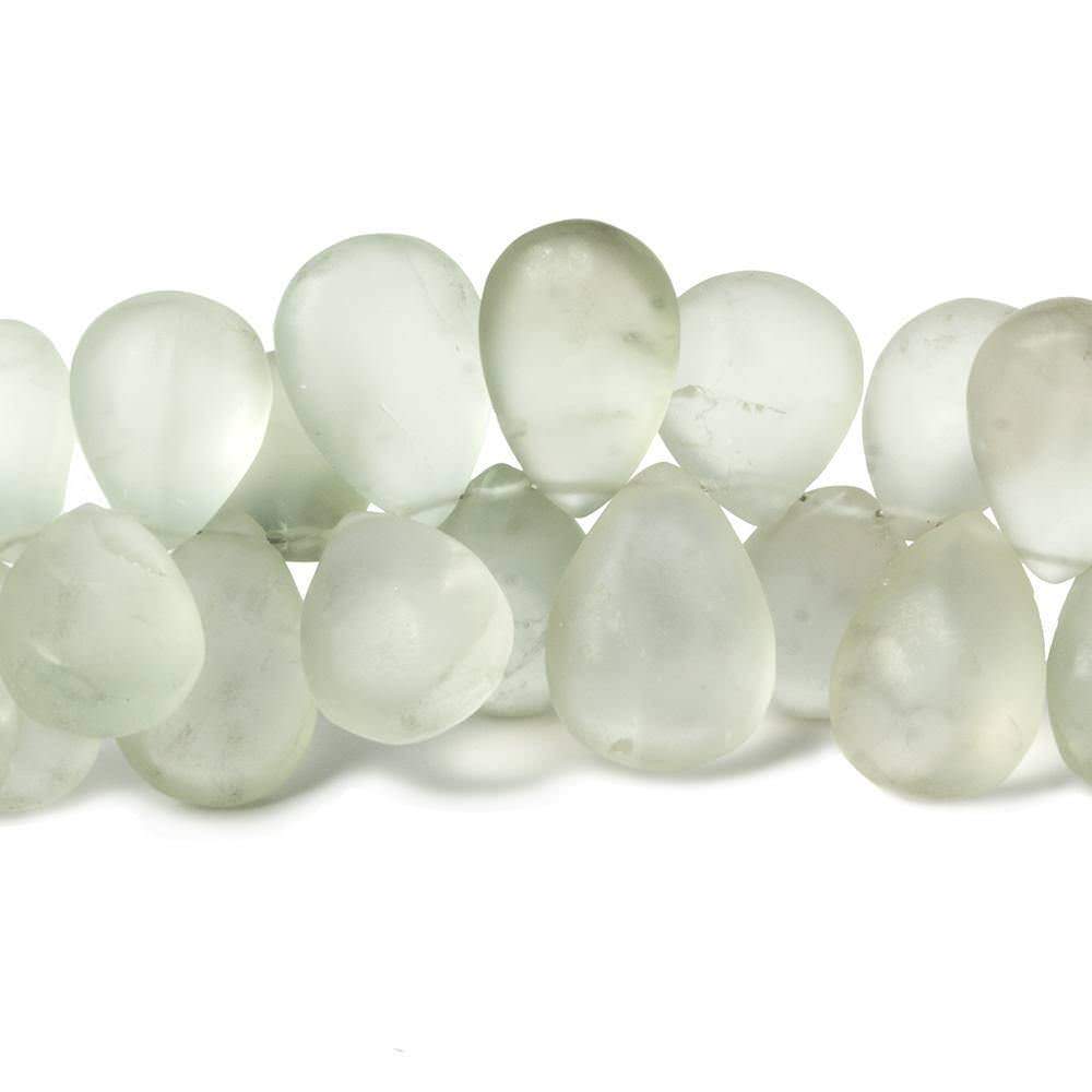 Frosted Prasiolite Plain Pears - Beadsofcambay.com