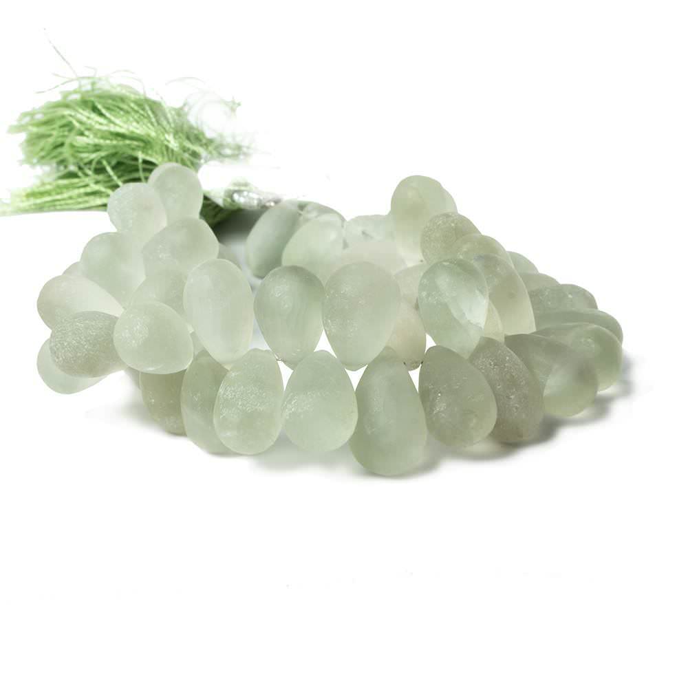 Frosted Prasiolite Plain Tear Drop - Beadsofcambay.com