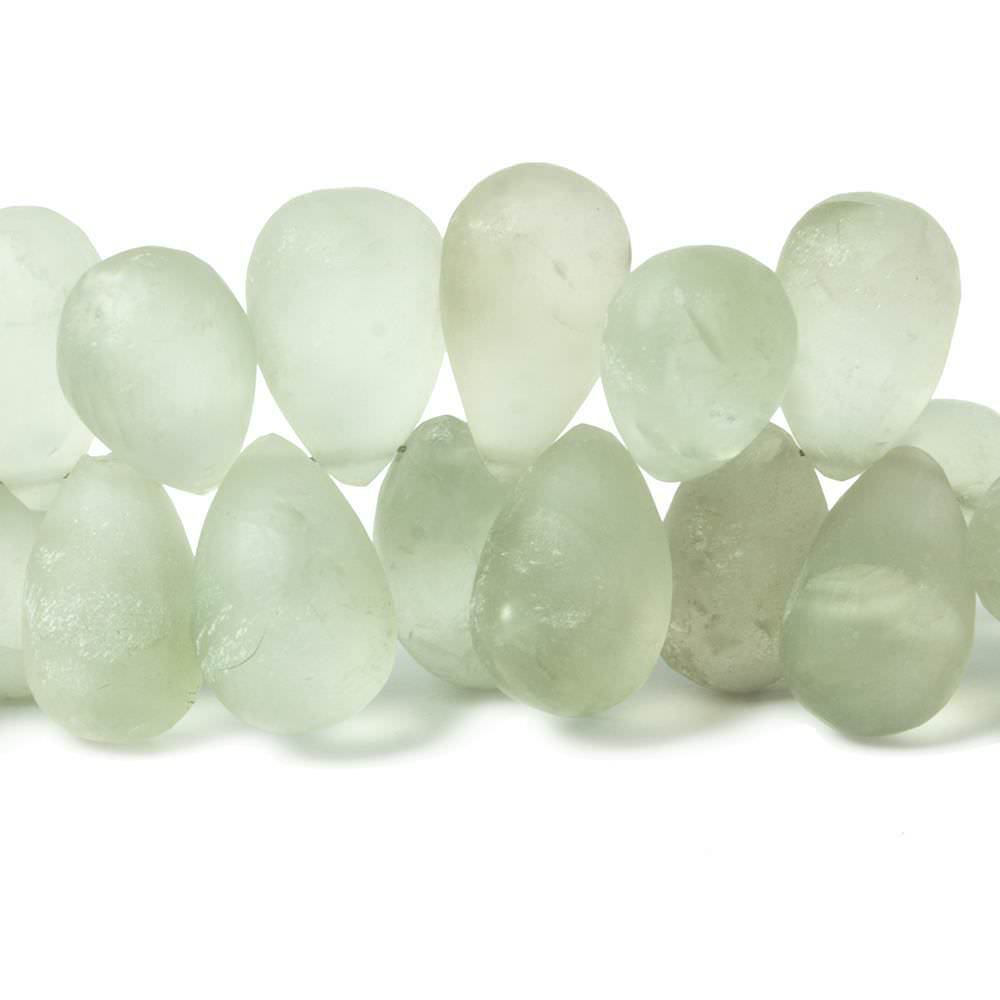 Frosted Prasiolite Plain Tear Drop - Beadsofcambay.com