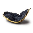 Gold Leafed Grey Black Concave Drusy Pendant 1 focal bead 40x37x13mm A Grade - Beadsofcambay.com