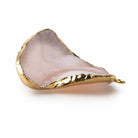 Gold Leafed Pink Drift Concave Drusy Pendant 1 focal bead 31x31x10mm A Grade - Beadsofcambay.com