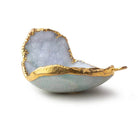 Gold Leafed Snow Crevasse White Concave Drusy Pendant 1 focal bead 27x21x13mm A Grade - Beadsofcambay.com