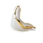 Gold Leafed Translucent White Concave Drusy Pendant 1 focal bead 29x22x19mm A Grade - Beadsofcambay.com